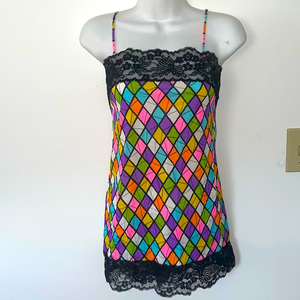 Molla Kaye Vintage 60s Multicolor Lace Slip